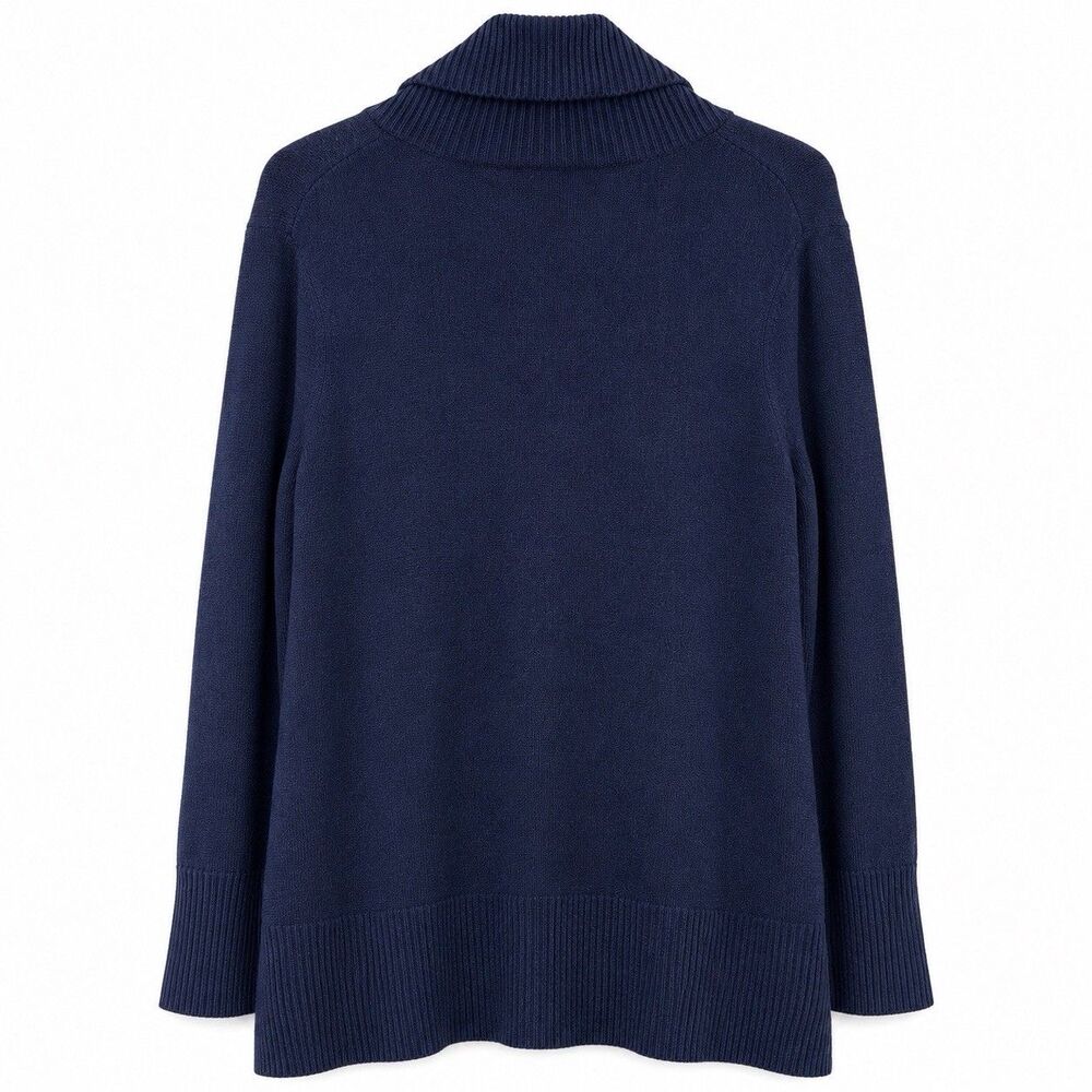 Charter Club Luxury 100% Cashmere Cardigan Women XL Navy Open Front Shawl Collar - Picture 4 of 6